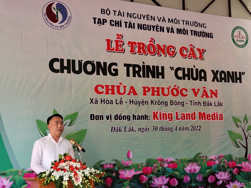 Tạp chí Tài nguyên và Môi trường trồng 563 cây ở chùa Phước Vân, Đắk Lắk