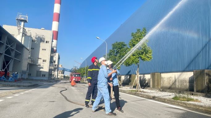 Đảm bảo công tác phòng cháy chữa cháy để sản xuất an toàn tại Công ty Nhiệt điện Thái Bình