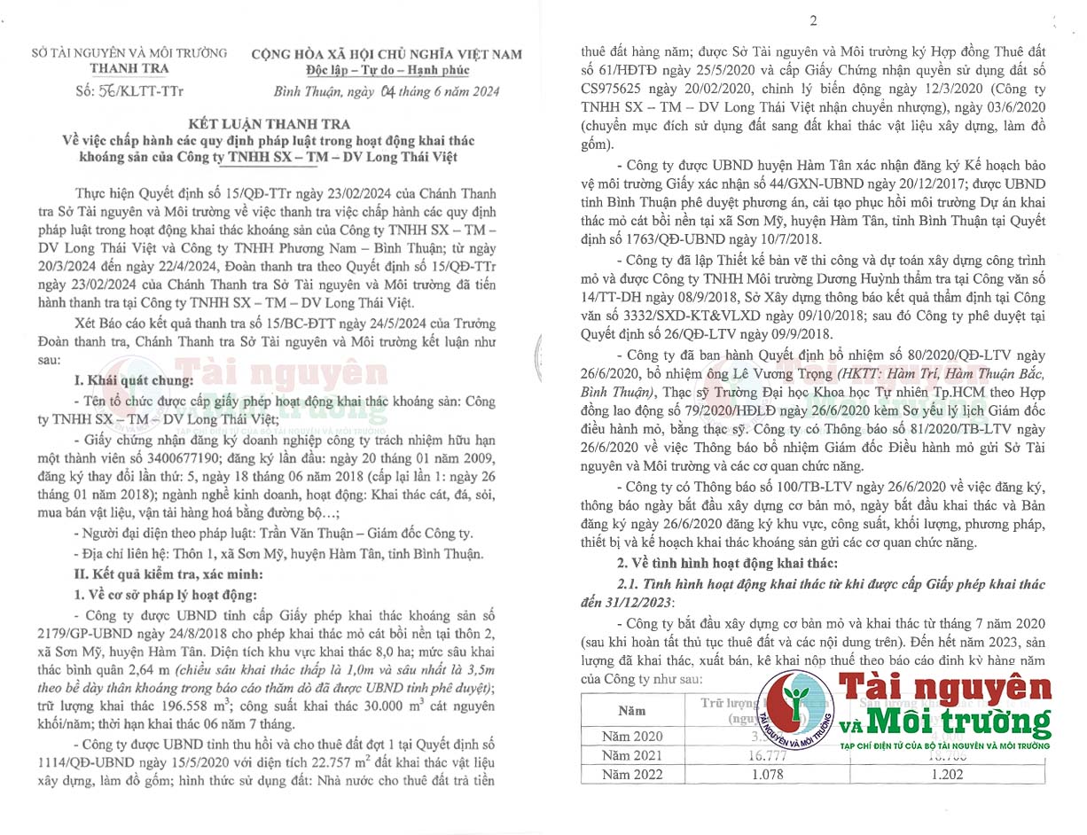 Trốn thuế tài nguyên, Công ty Long Thái Việt bị kiến nghị chuyển hồ sơ sang Cơ quan điều tra