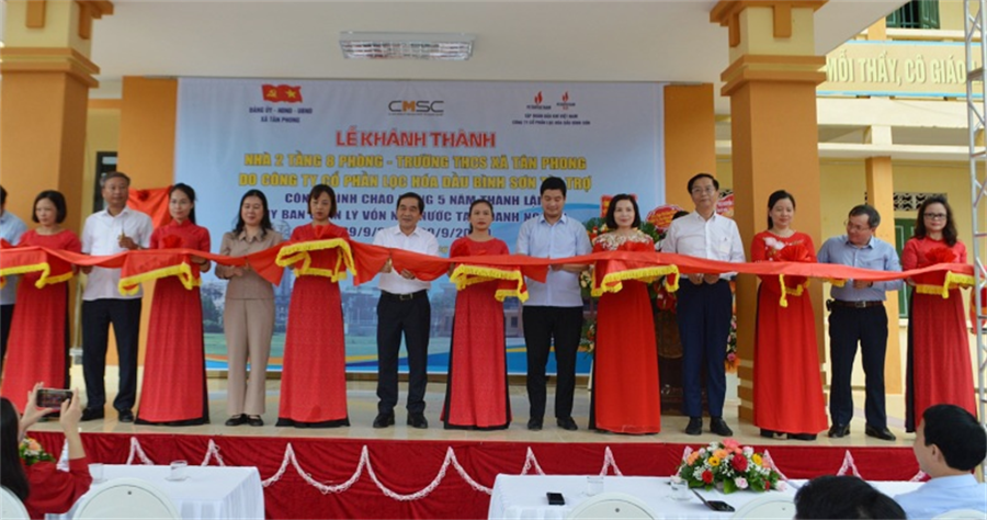 Khánh thành Trường THCS Tân Phong (Thái Bình) do BSR tài trợ