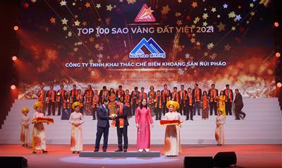 NuiPhao Mining được vinh danh Top 100 Sao Vàng Đất Việt 2021