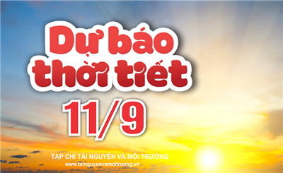 Thời tiết ngày 11/9: Bắc Bộ, Trung Bộ, Tây Nguyên và Nam Bộ tiếp tục có mưa rào và dông, cục bộ có nơi mưa rất to